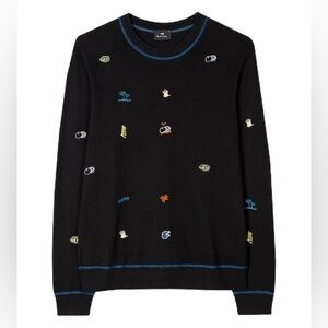 PS Paul Smith Black Sweater with Multicolor Accents NWT size XS